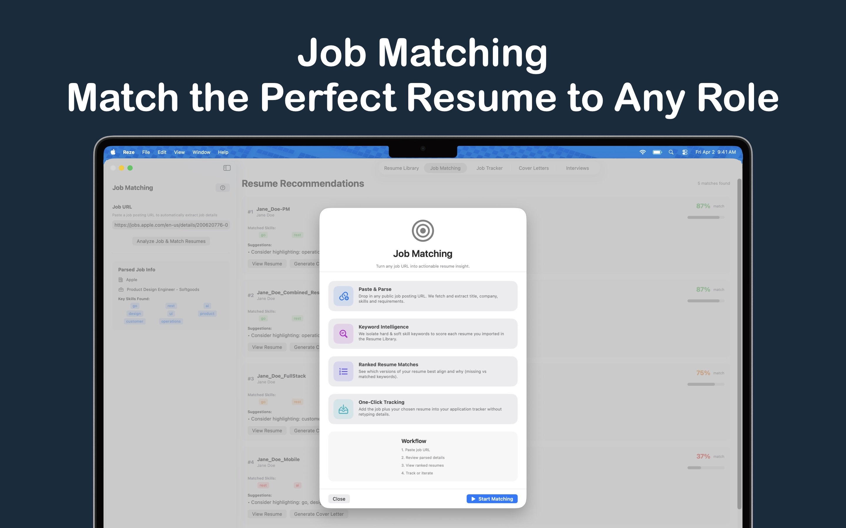 Reze screenshot 2 – resume library