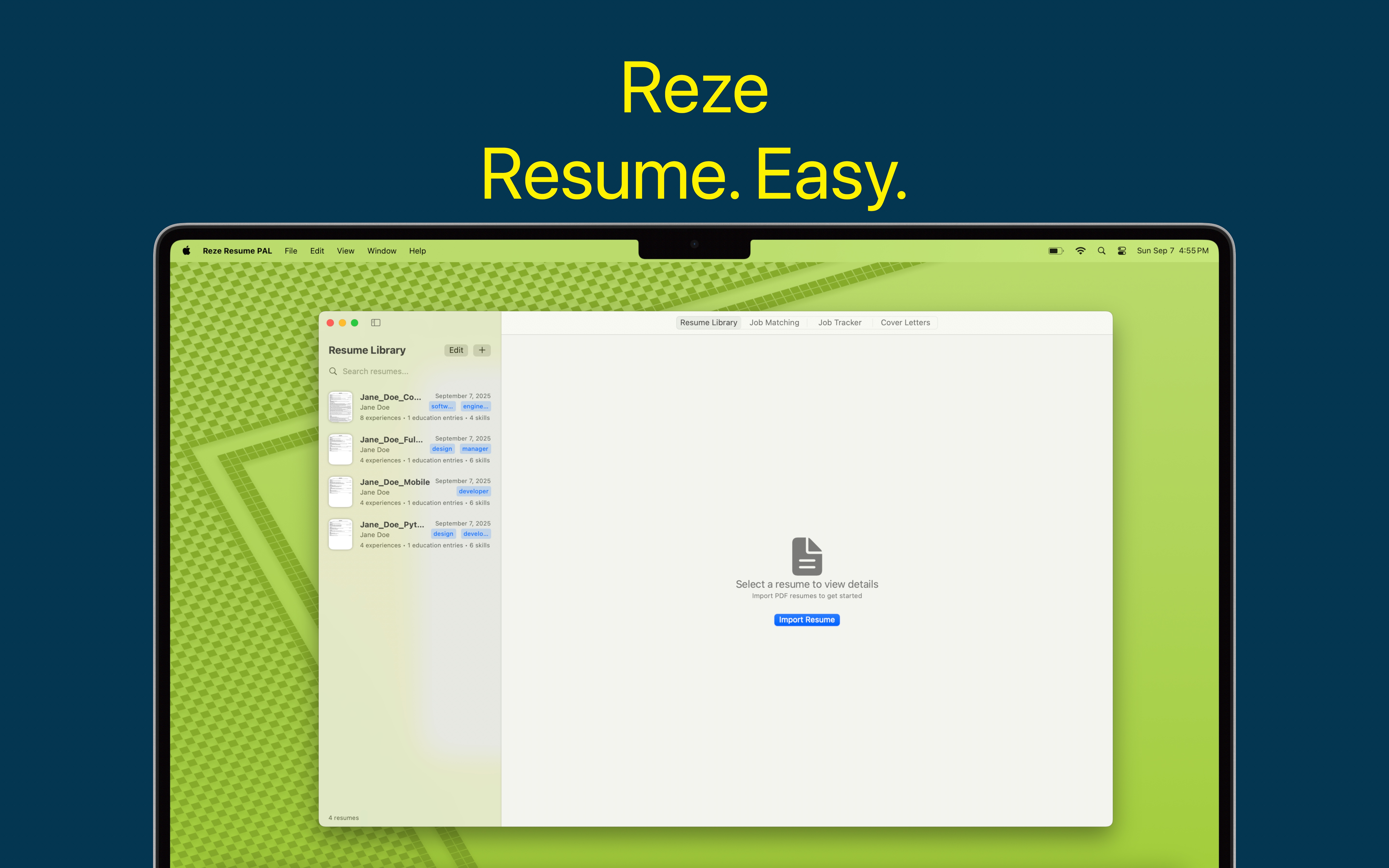 Reze: Job Search Assistant Screenshot